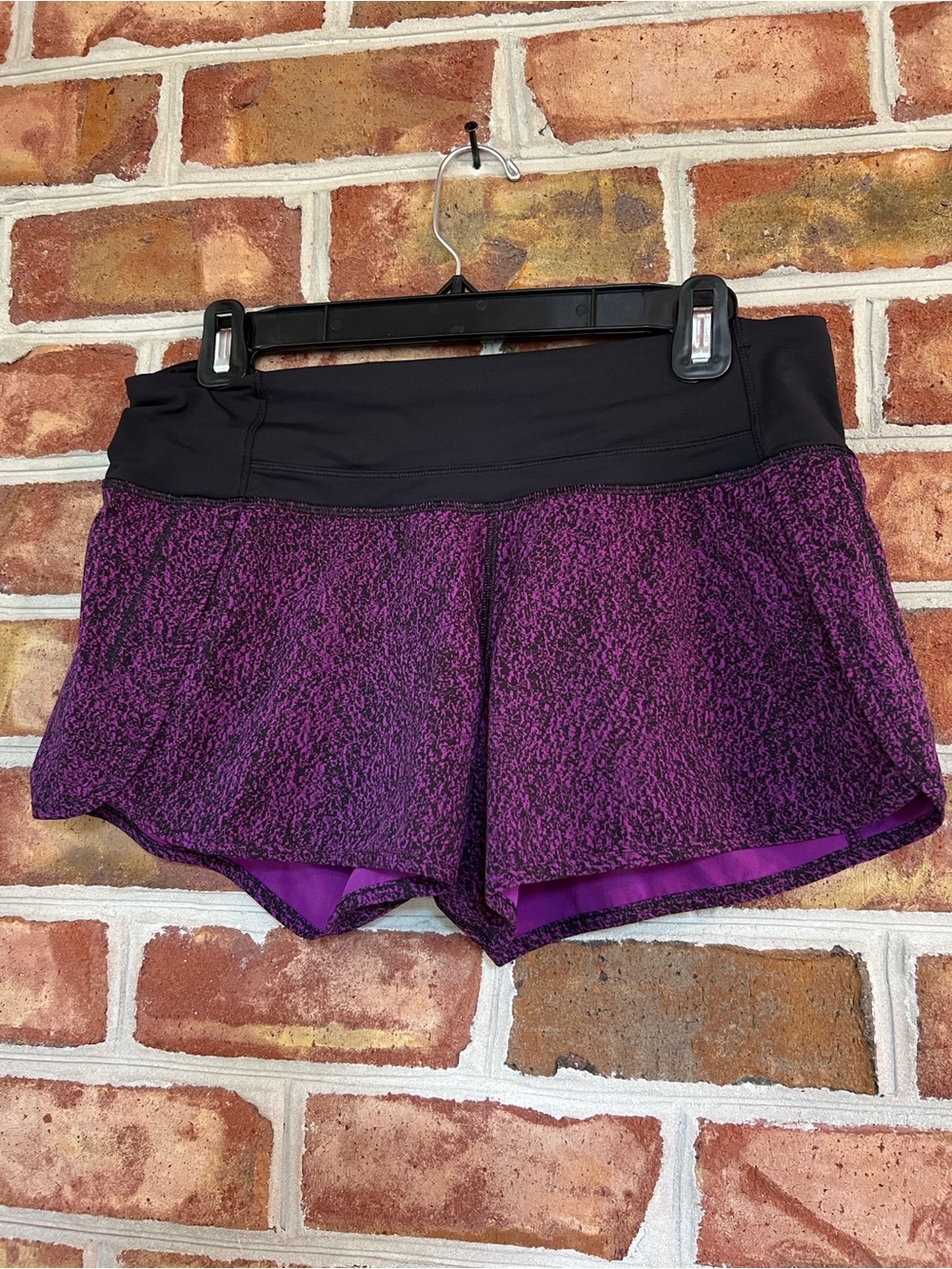 lululemon athletica Purple and Black Textured Athletic Shorts. 6 Tall